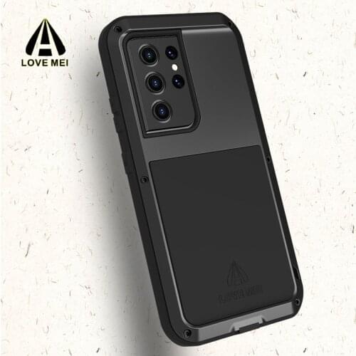 S21U LOVE MEI Life Waterproof 2021 POWERFUL Metal Case for Samsung Galaxy S21 Ultra Shockproof Phone Cover Full Body Protection