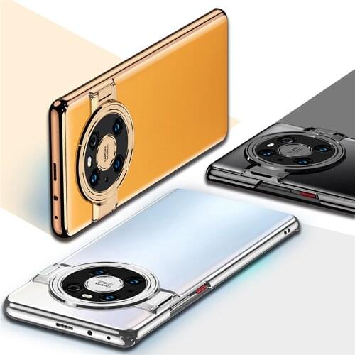 Plating Transparent Phone Case Slim Shell Anti-fall Back Cover Shockproof Holder for Huawei Mate40 /Mate 40 Pro