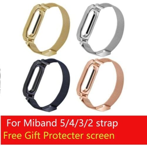 2020 bands For Xiaomi Mi Band 5 Metal Wrist Strap straps For Miband 2 3 4 Bracelet Wristband
