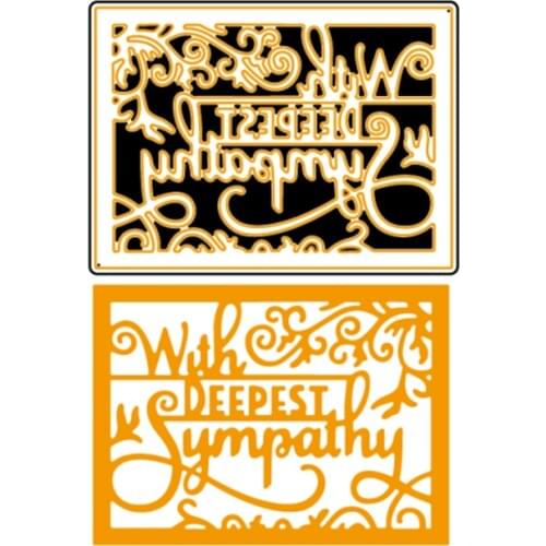 With Deepest Sympathy Background Frame Stencil Metal Cutting Dies DIY Scrapbooking Crafts Supplies Paper Cards Making New 2018