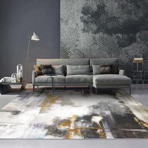 Modern New Chinese Abstract Black Gold Ink Painting Kitchen Living Room Bedroom Bedside Carpet Mat CustomizationCustom Size