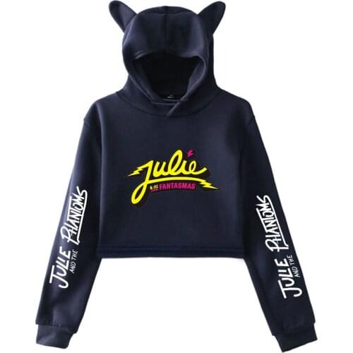 TV series Julie and the Phantoms Kawaii Cat ears Tops Women Print fashion Hoodies girls Sweatshirt Sexy clothes Casual Harajuku
