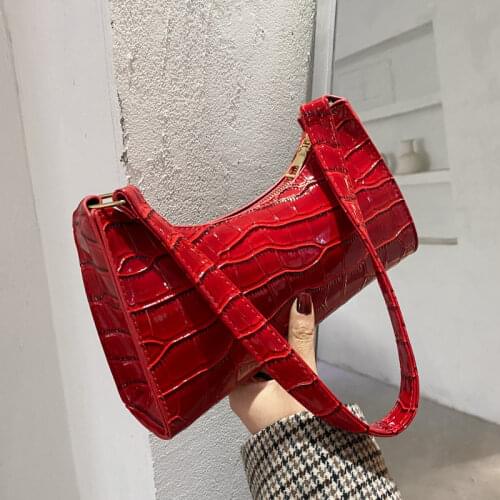 Crocodile Pattern Women Small Shoulder Bags PU Leather Female Mini Clutch Purse Handbags Luxury Design Ladies Underarm Bag Pouch