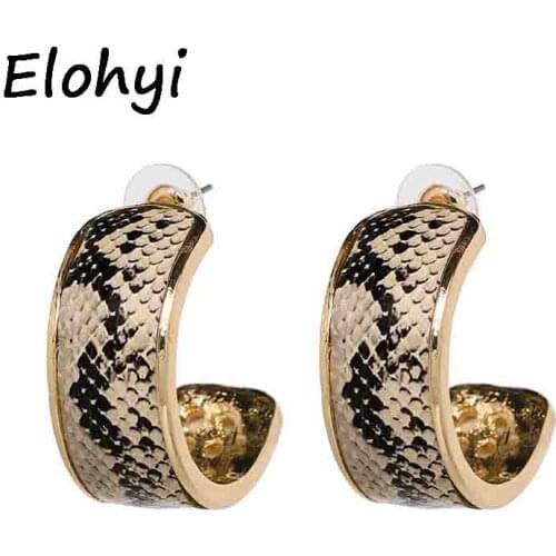 ELOHYI New Boheimia Retro Leopard print leatherWomen Statement Earrings For Women Party Jewelry Christmas Gift Wholesale