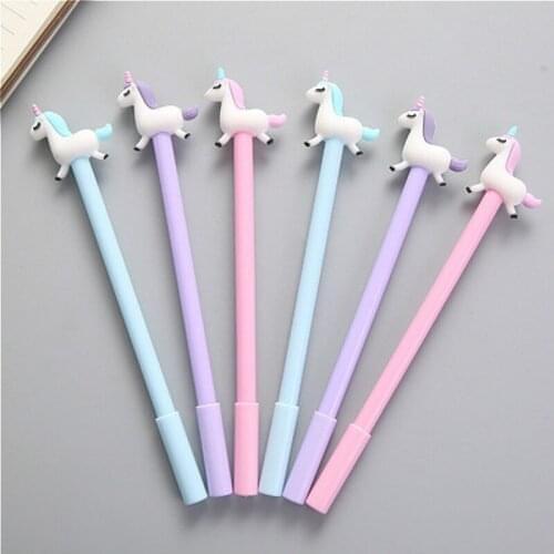 1piece Cartoon Unicorn Gel Pen High-quality Colorful Candy Cute Ink Black School Writing Office Supply Stationery Escolar