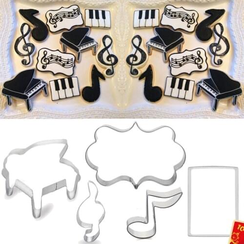 1pcs patisserie reposteria gateau Baking Music Piano Moldes Metal Cookie Cutter Fondant Cake Decor Tool Biscuit Pasty Shop Mould