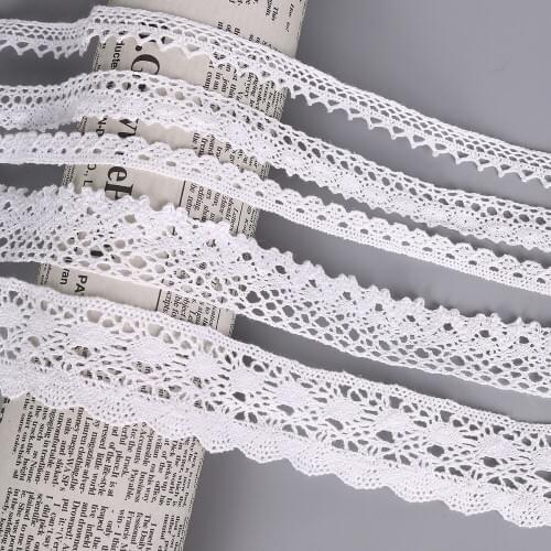 10-38MM 5yards Cotton Lace Trim Embroidered Fabric Pattern Decoration Handmade Wedding Craft Sewing DIY Accessories