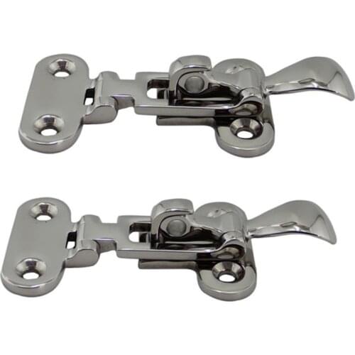 2Pcs Marine Boat Deck Lock Hasp 316 Stainless Steel Lockable Hold Down Clamp Anti-Rattle Latch Fastener Boat Yacht Accessory