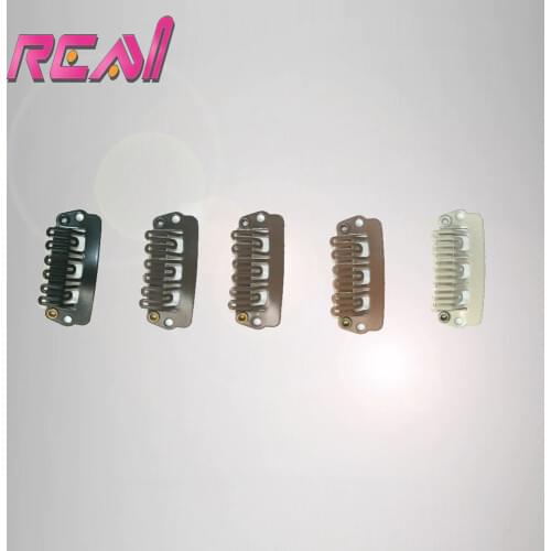 20Pcs Blonde/Brown/Black Snap Clip For Hair Extension Wig Weft Clips Stainless Steel 23MM