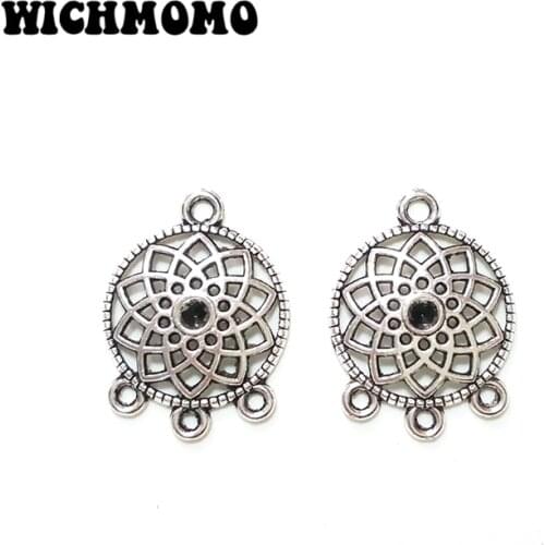 2019 Fashion 18mm 10pieces/bag Zinc Alloy Porous Connector Charms Linker for DIY Necklace Earring Jewelry Accessories