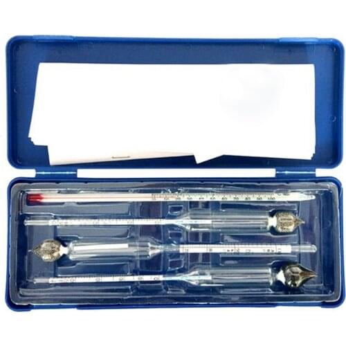 4pcs/set Alcohol meter AlcoholMeter with hydrothermograph for distiller alcohol Hydrometer Alcoholmeter Set