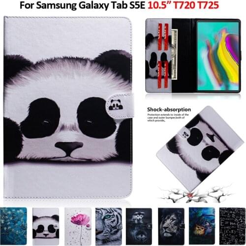 Color Pattern Tiger Lion Panda Tablet Case For Coque Samsung Galaxy Tab S5e Case SM-T720 SM-T725 Cover For Funda Galaxy Tab S5e