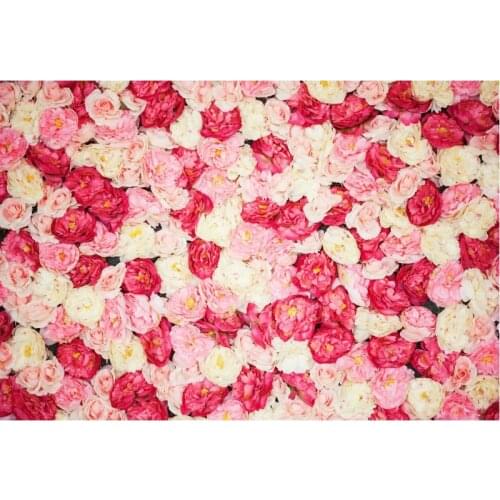 Flower Backdrop Pink and White Roses Scenery Party Photography Background Holiday Celebration Photo Booth Studio Decor