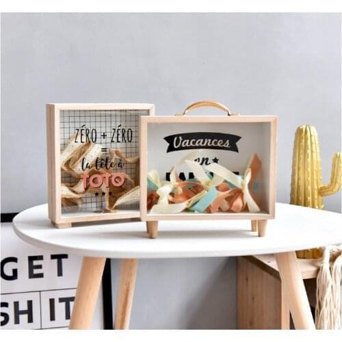 Wooden Nordic Piggy Bank Adults Gift Decoration Modern House Piggy Bank Money Saving Box Tirelires Decorative Boxes BK50QX