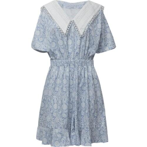 Baby collar floral dress womens summer 2021 new skirt skirt small ruffled skirt