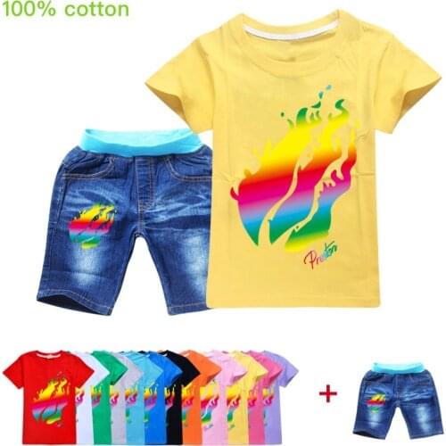 Teen Clothing Sets Summer Girls Clothes Cotton Boys Letter T-Shirts +S horts Outfits Kids Clothes Set Children Tracksuits 2-16Y