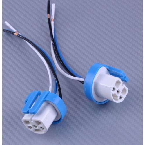 DWCX New 2pcs 9007 9004 Headlight Wiring Adapter Harness Connector Pigtail Female Plug Bulb Socket