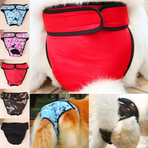 TAILUP Pet Physiological Menstrual Pants 100%Cotton XXL Large Pampers Diapers For Dogs Adjustable Samoyed Bitch Shorts