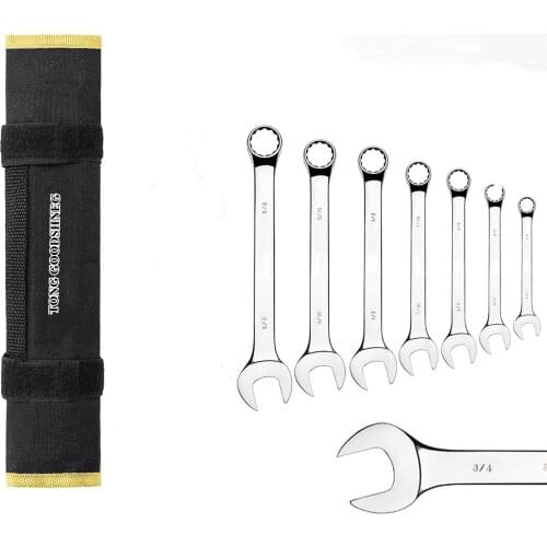 9/16",5/8",1/2",7/16",3/8",5/16'',1/4'' Inch Dual-Purpose Wrench Set Plum Blossom Open End Wrenches Auto Motorcycle Repair Tools