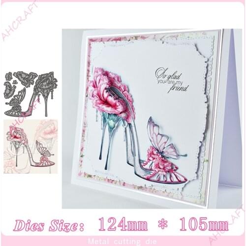 Carnation High heels Metal Cutting Dies for diy Scrapbooking Photo Album Decorative Embossing PaperCard Crafts Die2020