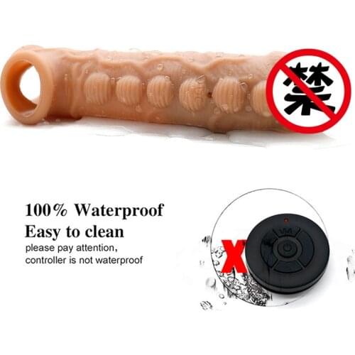 18 Toys for Adults 10 Frequency Vibrators Remote Control Penile Sleeve Delay Cock Enlargement Sex Toy for Men