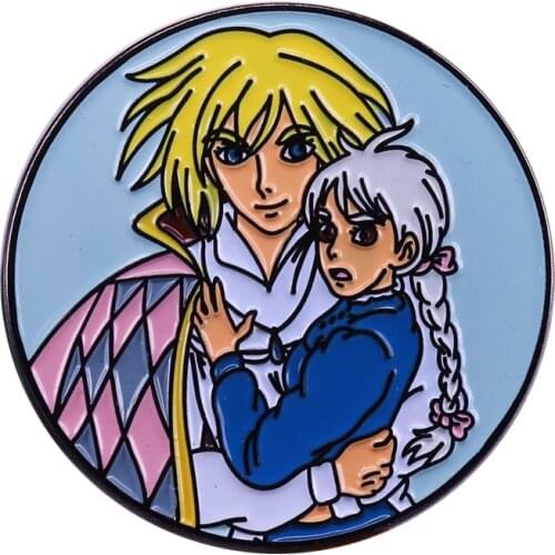 Beautiful Howl and Sophie button badge Studio Ghibli inspired pin Howls Moving Castle fans collection