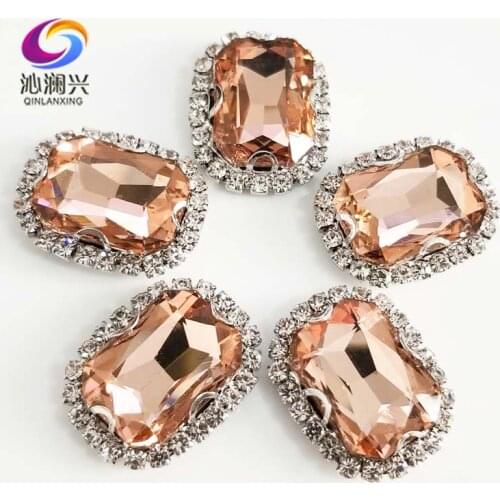 Water red 3D Anti scratch top glass crystal buckle,Silver bottom Sew on stones,DIY/Clothing accessories SWCB08