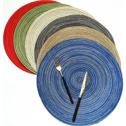 Round Cotton+PP Placemats Tableware Mat Pad Heat Insulation Dinner Mat Table Decoration Collection 18cm 36cm Diameter