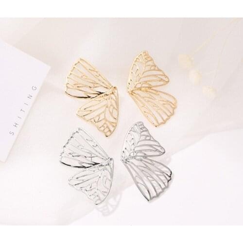 Hot Sale Hollow Big Butterfly Stud Earring for Women Metal Angel Wing Pendant Earrings Statement Jewelry Party Christmas Gift