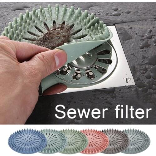 Hot Silicone Sink Strainer Collect Drain Stopper Plug Sink Filters Practical Shower Covers Sewer Hair Filter Tools For Bathroom