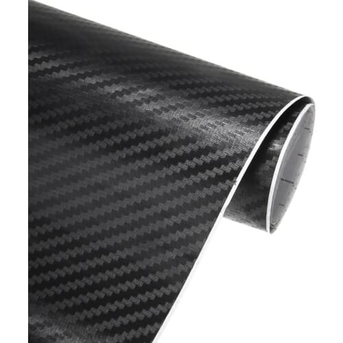 Mayitr 1pc 127x30cm Black Car Interior Panel 3D Carbon Fiber Vinyl Wrap Sticker Film For Door Handles Rear Mirrors