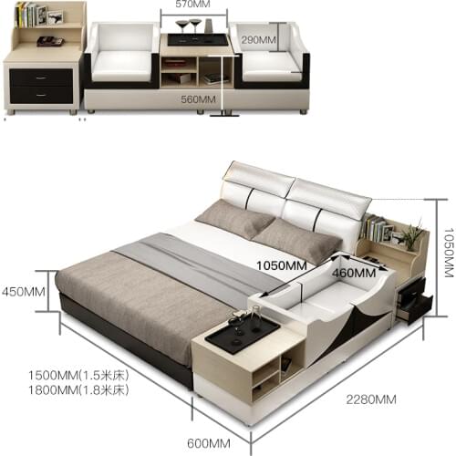 Real Genuine cow leather bed Soft Beds Bedroom camas lit muebles de dormitorio yatak mobilya quarto unique designer кровать двус