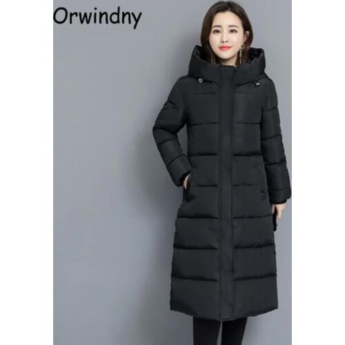 Orwindny Women Winter Coat Fashionable Jacket Hooded Warm Parkas Long Female Jackets Cotton Padded Clothing Snow Wear