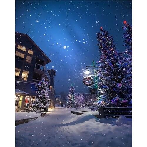 Landscape Winter Printed Fabric 11CT Cross Stitch Kit DIY Embroidery DMC Threads Painting Sewing Handicraft Promotions