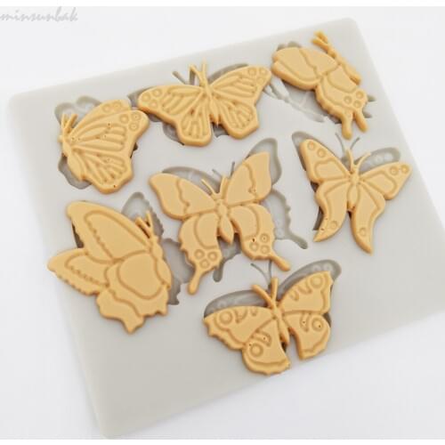 Minsunbak Butterfly Silicone Fondant Mold Fondant Mold Wedding Cake Border Decoration Baking Tools