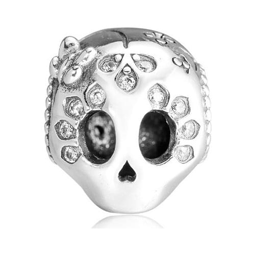 Sparkling Skull Crystal DIY Beads fit Snake Chain Silver 925 Charms Bracelets Jewelry Fashion Charm Beads for Jewelry Making