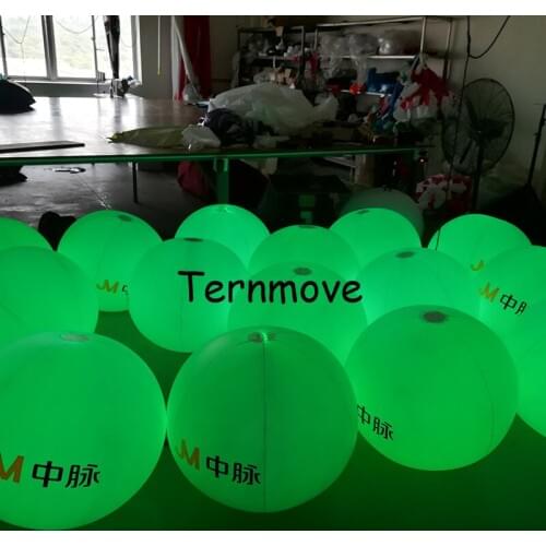 Led ceiling balloon for wedding event party Rechargeable battery led beach ball sound control color changing thrown balloon