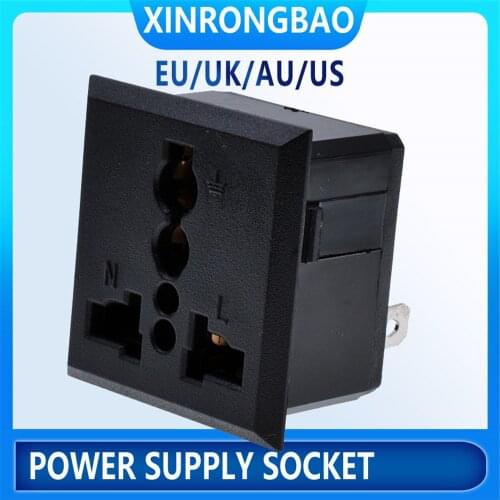 Factory supply AC Universal socket power inlet PDU/UPS model 13A Multifunctional Industrial power socket For EU/UK/AU/US black