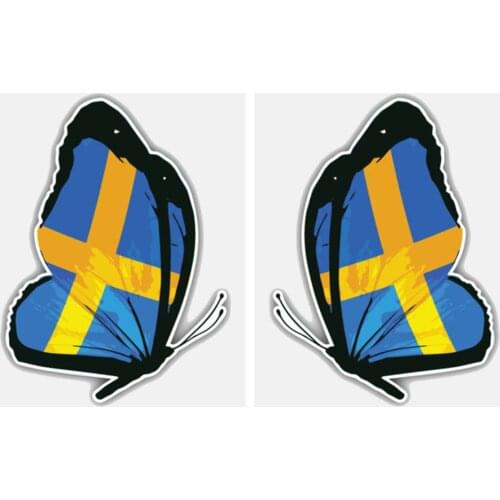 JuYouHui Exterior Accessories Decal Creative Stickers for Car Styling Sweden Butterfly Flag Waterproof Motorcycle Vinyl Decals