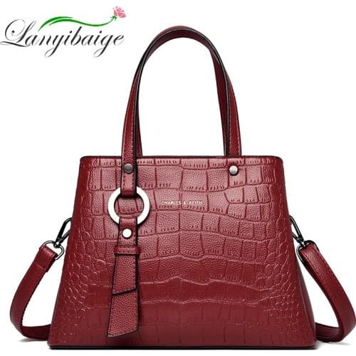 High Quality PU Leather Shoulder Sac Ladies Crocodile Pattern Decoration Brand Designer Bags Bolsa Feminina Messenger Bag 2021