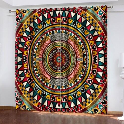 Living Room Shading Decorative Curtain Round Totem Home Textile Decoration Bedroom Perforated Curtains