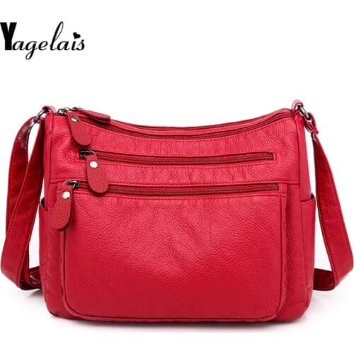 Hot 2 Styles Soft PU Leather Ladies Hand Bags Female Crossbody Bags for Girls Shoulder Messenger Bags For Women 2020