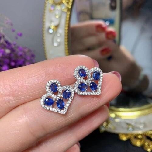 Fine Quality Natural Sapphire Gemstone Trendy Jewelry Ring for Women Real 925 Sterling Silver Charm Fine Jewelry