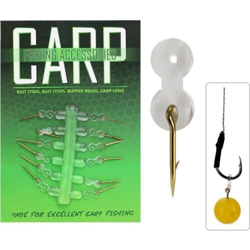 12pcs/set Carp Fish Bait Corn Holder Hook Pin with Fishing Rubber Carp Accessory Ring Tackle A1V4