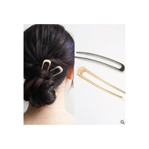 120pcs/lot Golden/Sliver Alloy Geometric Figure Hair Clips U Style Hairpins Hair Care & Styling Accessories Tools HA564