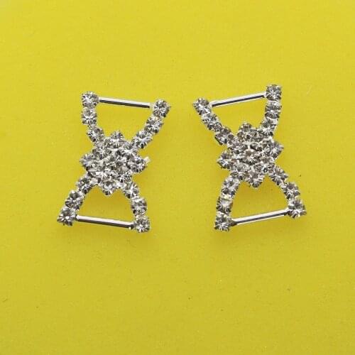 200Pcs/Set 23*15mm rhinestone buckles Wedding decoration rhinestone buckle ribbon invitations Diy Accessories Free shipping