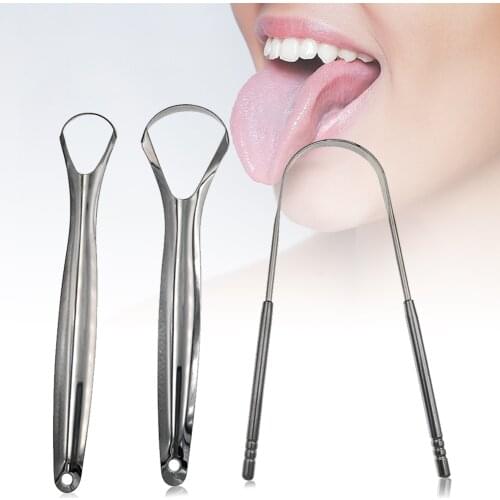 3Pcs Stainless Steel Tongue Scraper Cleaner Fresh Breath Cleaning Coated TongueToothbrush Oral Hygiene Care Tools