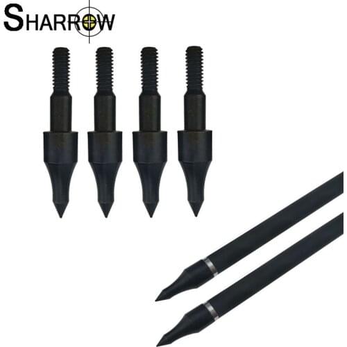 50/100pcs Point Arrowheads metal Target Broad head For Archery Arrows Black 100 Grain Shooting Training