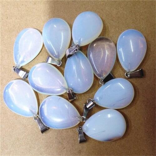 50Pcs 24x16x5mm Wholesale White Opal Teardrop Pendant Bead DIY Earrings Handmade Jewelry Accessories S730