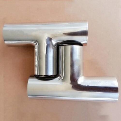 57mm 2.25" Pipe OD Butt Welding Auto Tee 3 Way 3A SUS 304 Stainless Steel Sanitary Fitting Spliter Homebrew Beer Wine